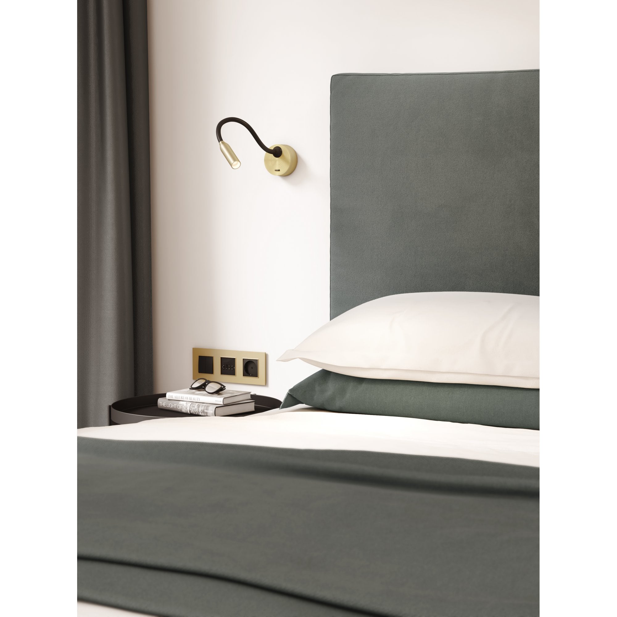1435003 Lucca Surface LED Reading Light Matt Gold