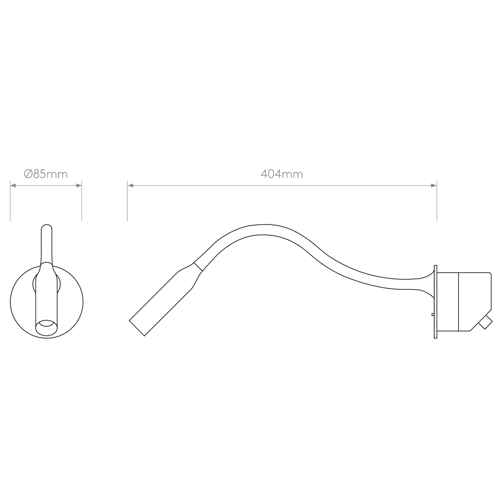 1435009 Lucca Recessed LED Reading Light Matt Black
