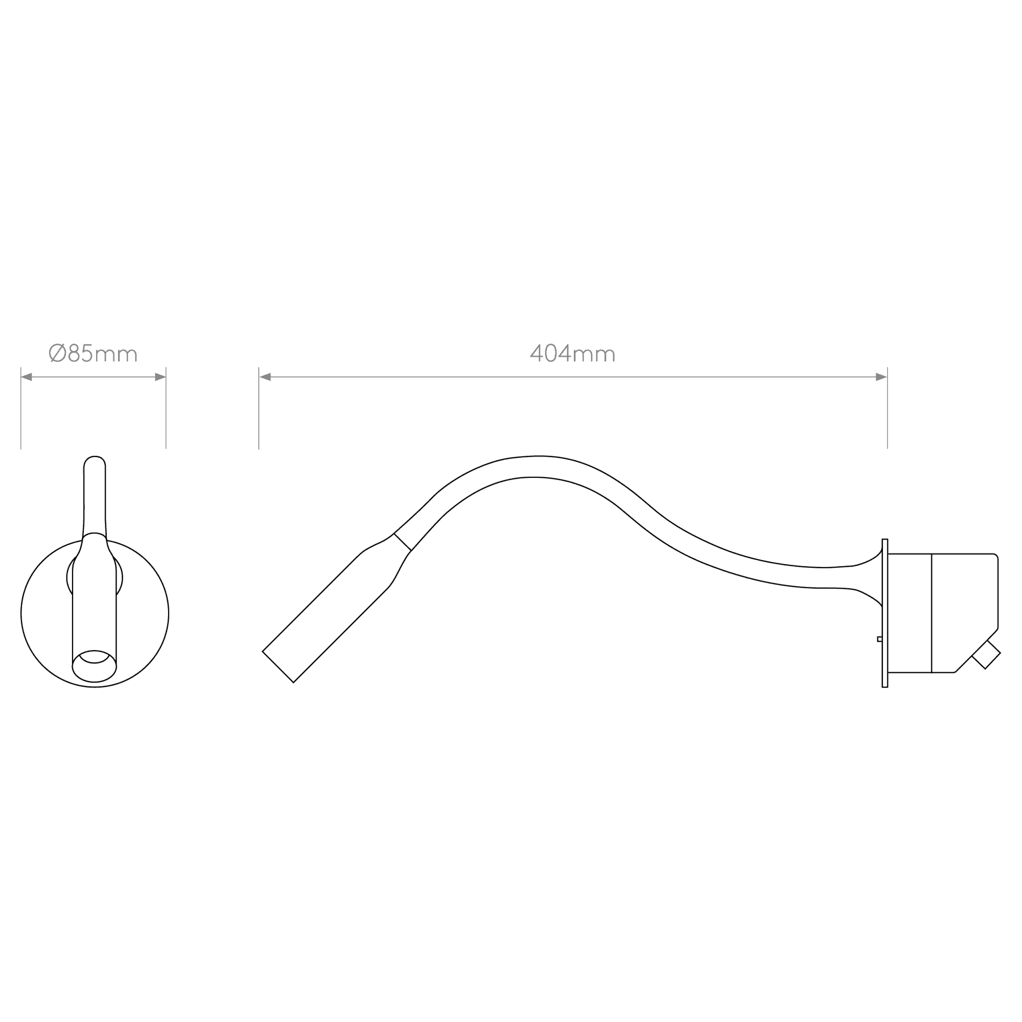 1435009 Lucca Recessed LED Reading Light Matt Black