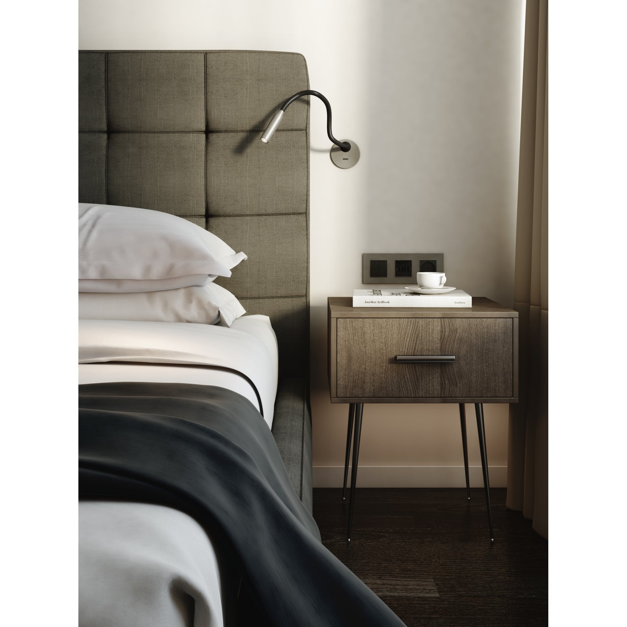 1435010 Lucca Recessed LED Reading Light Matt Nickel