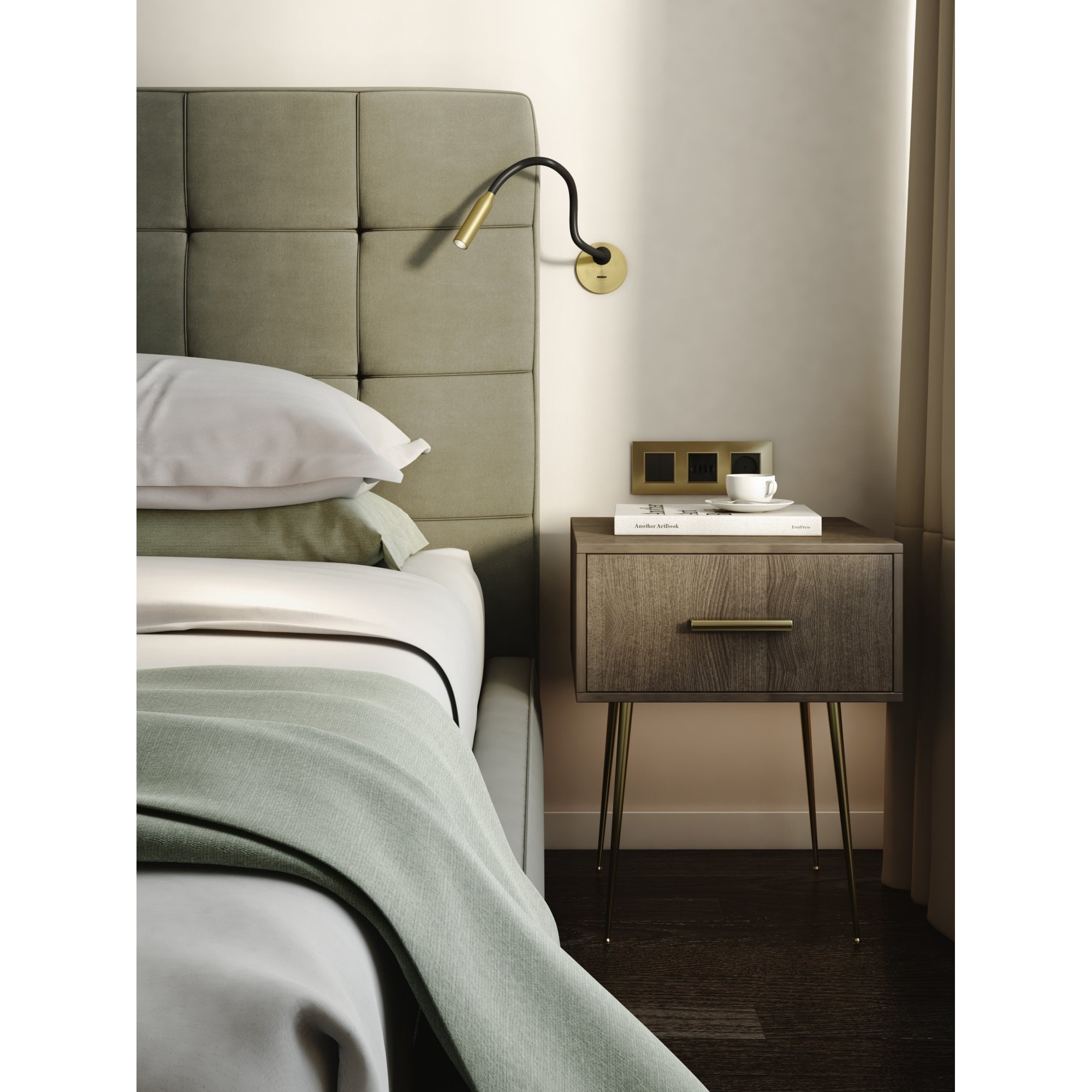1435011 Lucca Recessed LED Reading Light Matt Gold
