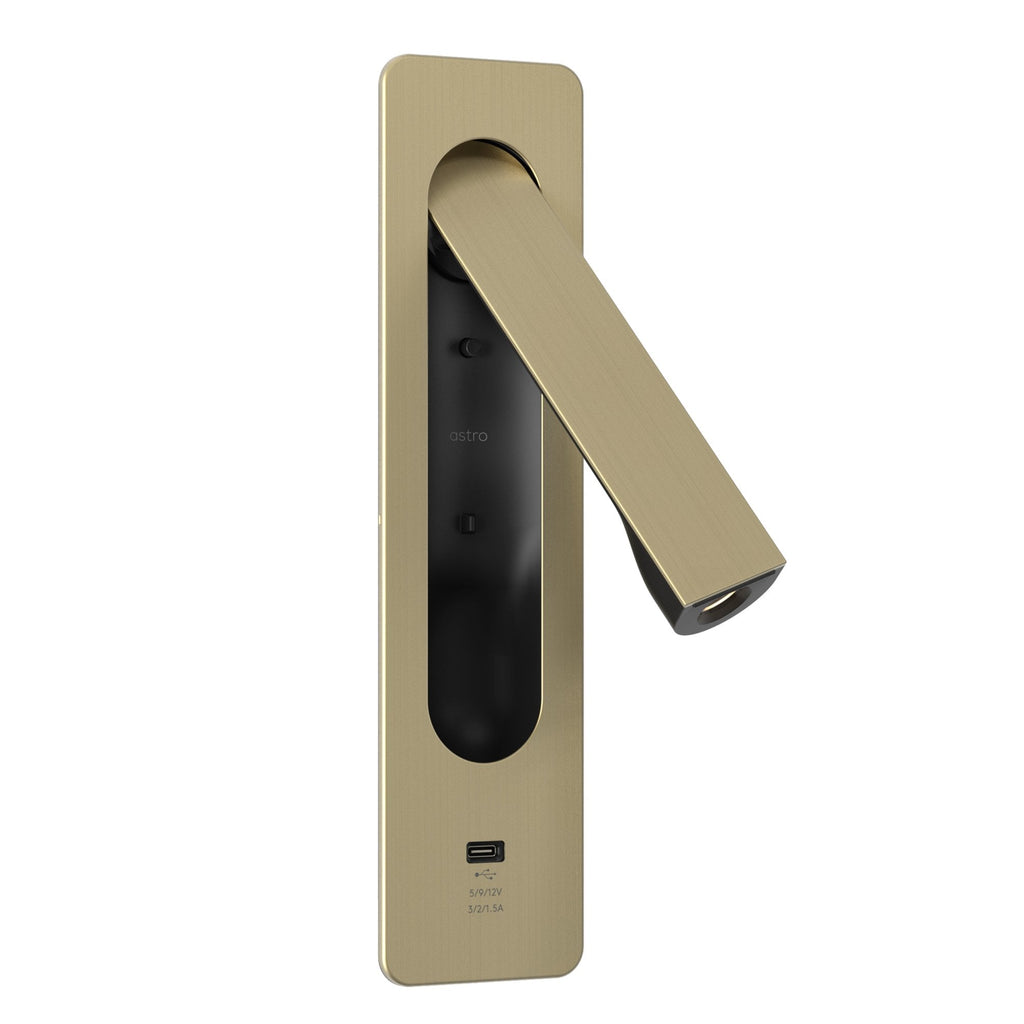 1437039 Keta USB C LED Reading Light Matt Gold