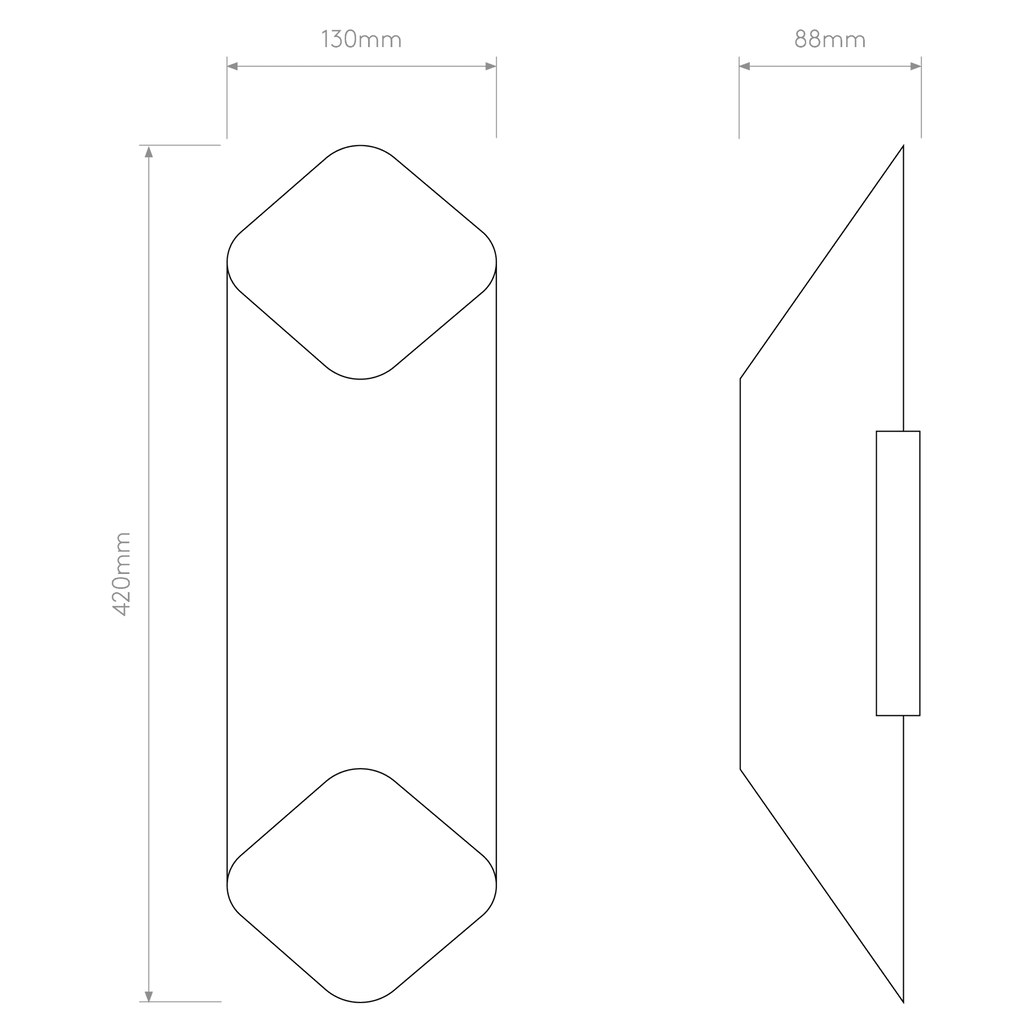 1481015 Ako 420 Phase LED Wall Light Matt White