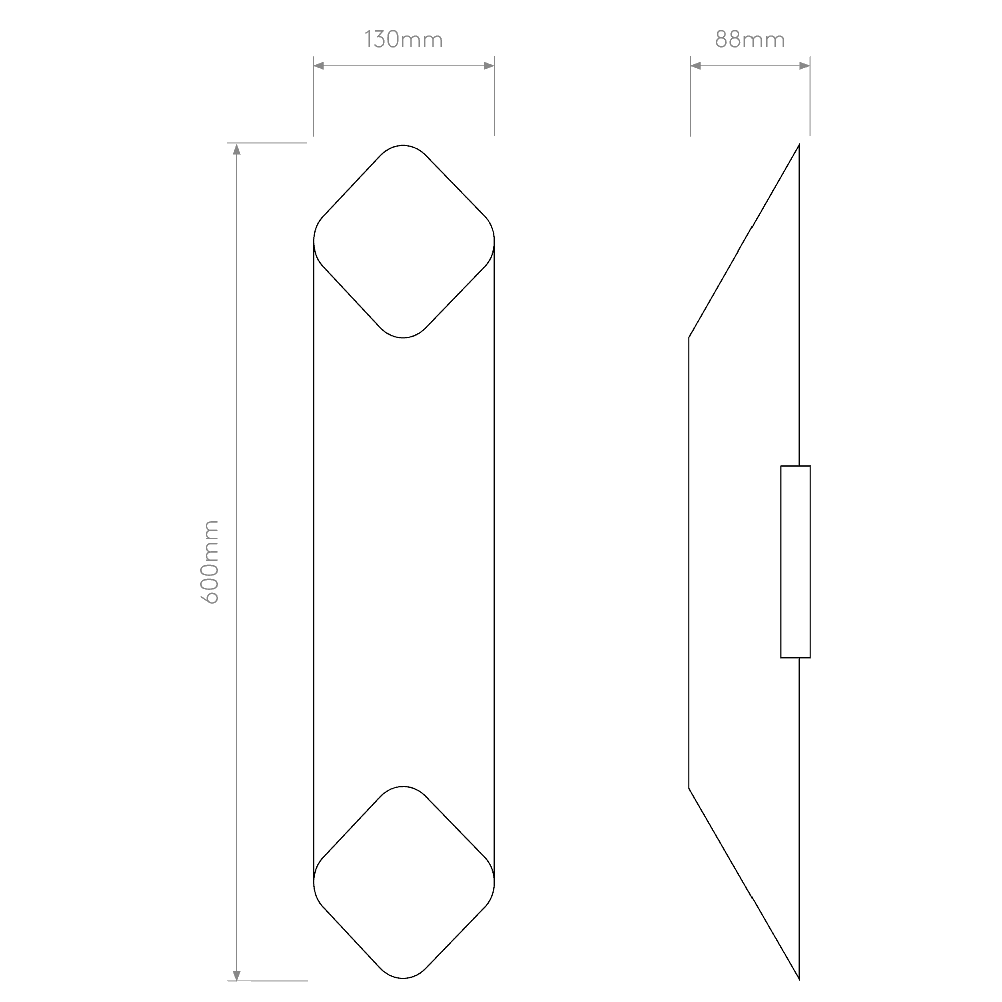 1481017 Ako 600 Phase LED Wall Light Matt Black