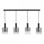 SAV0422 Savannah 4 Light Bar Pendant Matt Black and Smoked Glass