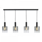 SAV0422 Savannah 4 Light Bar Pendant Matt Black and Smoked Glass