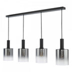 SAV0422 Savannah 4 Light Bar Pendant Matt Black and Smoked Glass