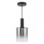 SAV8622 Savannah Pendant Matt Black and Smoked Glass