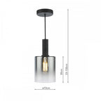 SAV8622 Savannah Pendant Matt Black and Smoked Glass