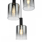 SAV8822 Savannah 3 Light Cluster Pendant Matt Black and Smoked Glass