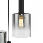 SAV8822 Savannah 3 Light Cluster Pendant Matt Black and Smoked Glass