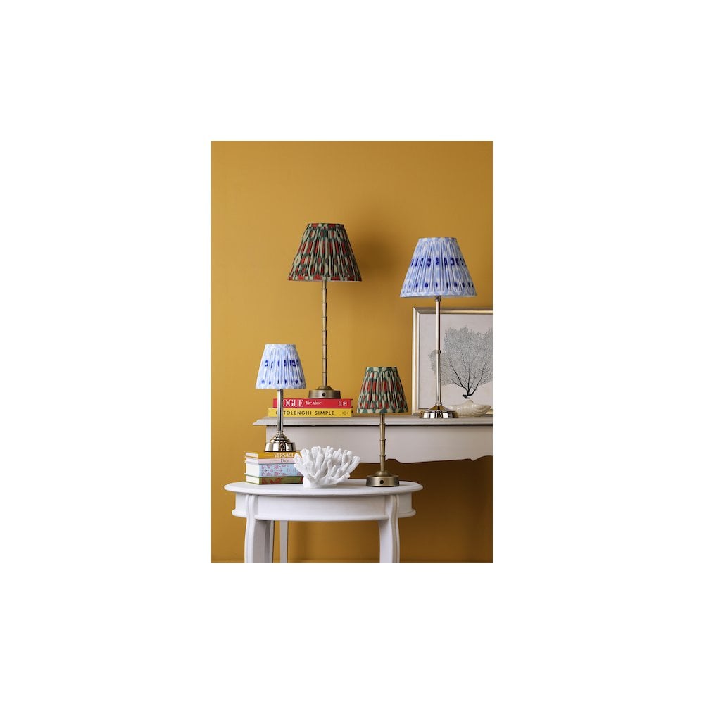 VIR4238-IKA2623 Virgil Rechargeable Table Lamp Polished Nickel With Blue Shade LED