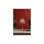 VIR4275-IKA2625 Virgil Rechargeable Table Lamp Matt Antique Brass With Red Shade LED