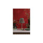 VIR4275-IKA2625 Virgil Rechargeable Table Lamp Matt Antique Brass With Red Shade LED