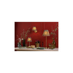VIR4275-IKA2625 Virgil Rechargeable Table Lamp Matt Antique Brass With Red Shade LED