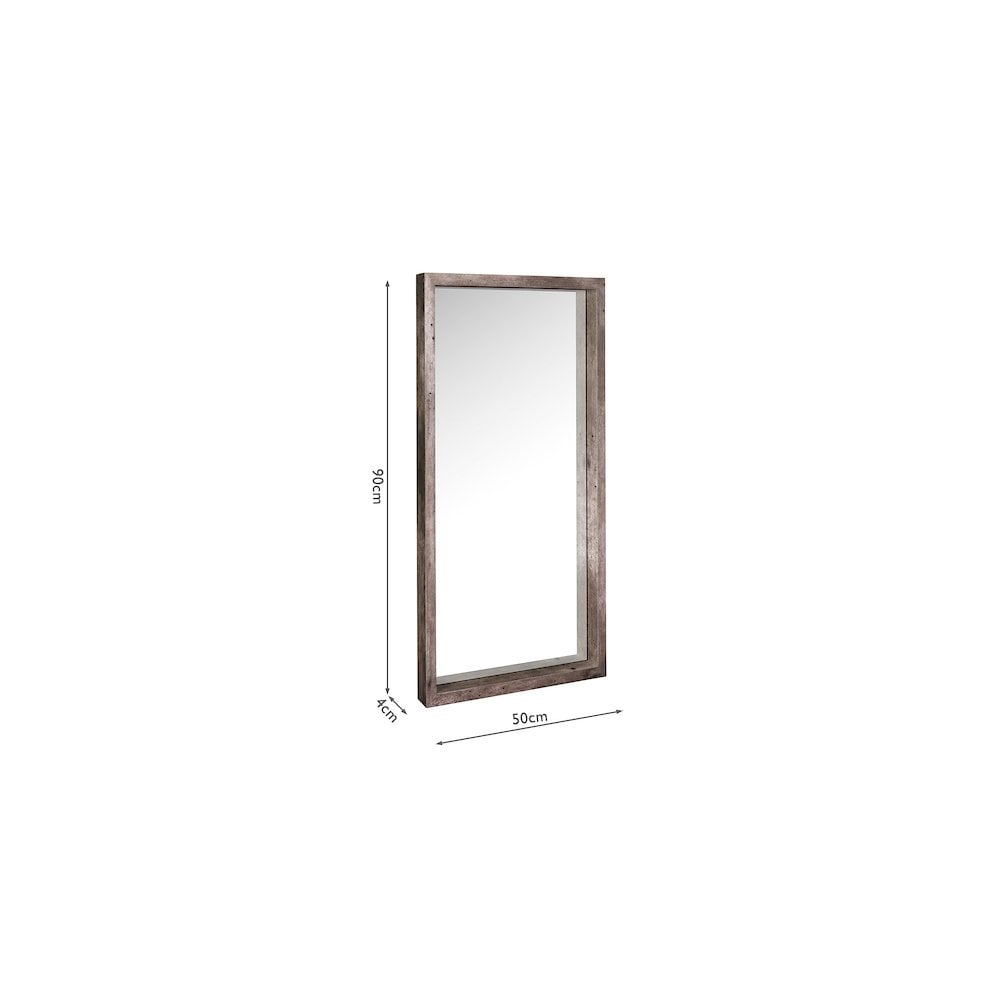 002ROC002 Rocco Mirror Distressed Concrete Effect Veneer 90 X 50cm