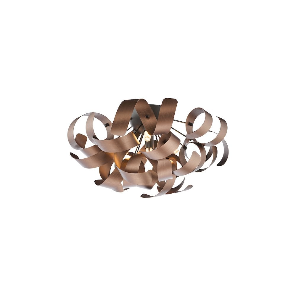 SWA0422-06 Swash 4 Light Flush Black With Copper Ribbons