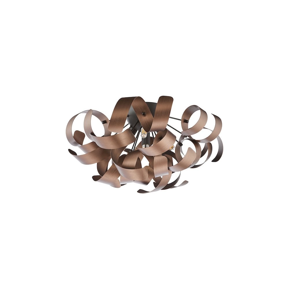 SWA0422-06 Swash 4 Light Flush Black With Copper Ribbons