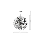 SWA1222-01 Swash 12 Light Pendant Black With Black & Aluminium Ribbons