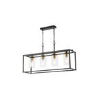 ABE8454 Abel 4 Light Bar Pendant Satin Black and Glass