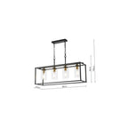 ABE8454 Abel 4 Light Bar Pendant Satin Black and Glass