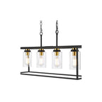 ABE8454 Abel 4 Light Bar Pendant Satin Black and Glass