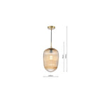 ABR0106 Abrielle Pendant Brushed Bronze and Amber Ribbed Glass