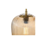 ABR0106 Abrielle Pendant Brushed Bronze and Amber Ribbed Glass