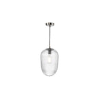 ABR0108 Abrielle Pendant Polished Nickel and Ribbed Glass