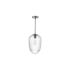 ABR0108 Abrielle Pendant Polished Nickel and Ribbed Glass