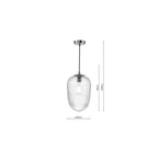 ABR0108 Abrielle Pendant Polished Nickel and Ribbed Glass