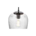 ABR0108 Abrielle Pendant Polished Nickel and Ribbed Glass