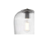 ABR0108 Abrielle Pendant Polished Nickel and Ribbed Glass
