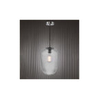 ABR0108 Abrielle Pendant Polished Nickel and Ribbed Glass