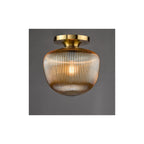 ABR5206 Abrielle Flush Brushed Bronze and Amber Ribbed Glass