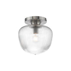ABR5208 Abrielle Flush Polished Nickel and Ribbed Glass