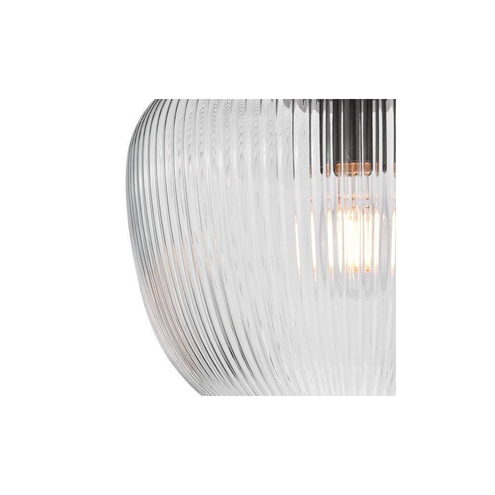 ABR5208 Abrielle Flush Polished Nickel and Ribbed Glass