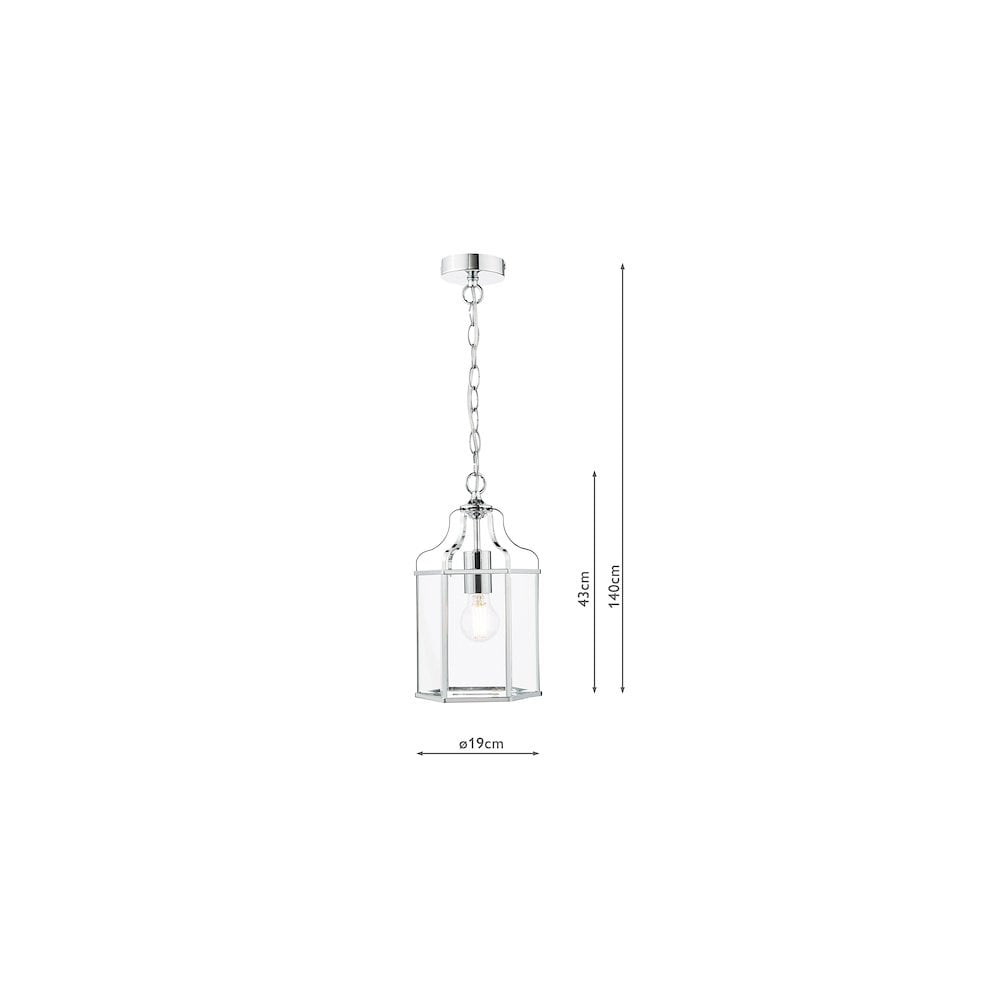 ALE8650 Aled Pendant Polished Chrome and Glass