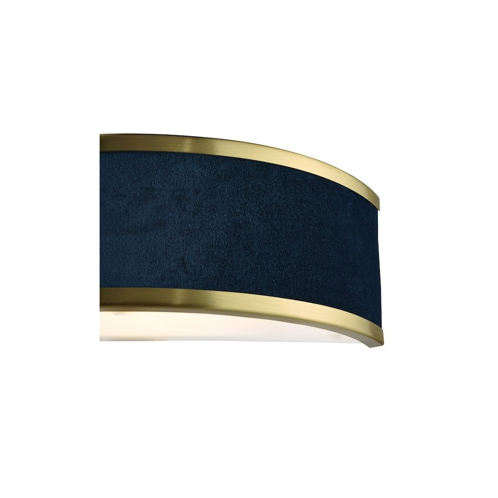 ALV0723 Alvaro Wall Light Brushed Brass With Blue Shade