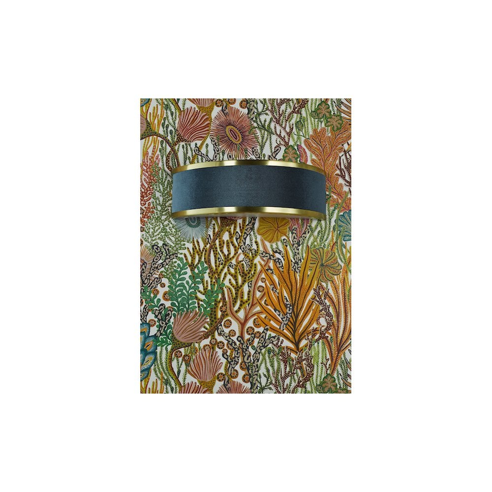 ALV0723 Alvaro Wall Light Brushed Brass With Blue Shade