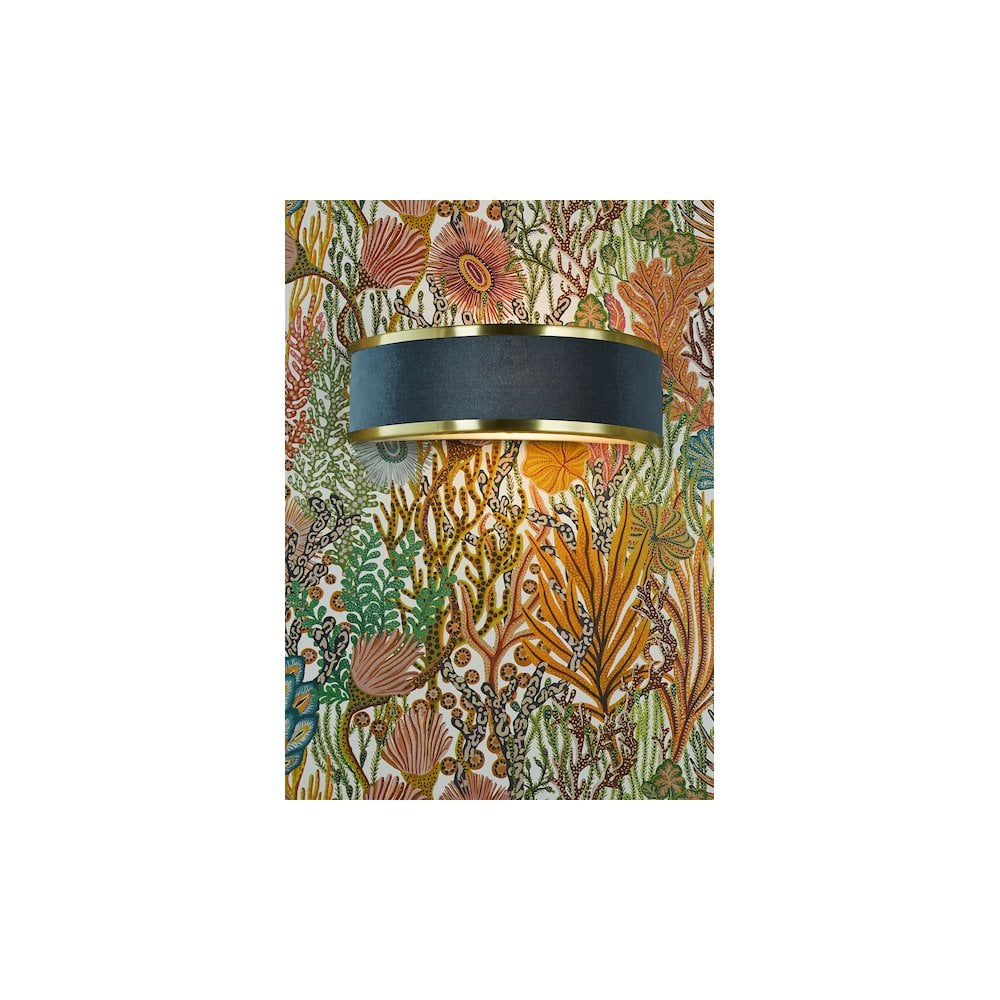 ALV0723 Alvaro Wall Light Brushed Brass With Blue Shade