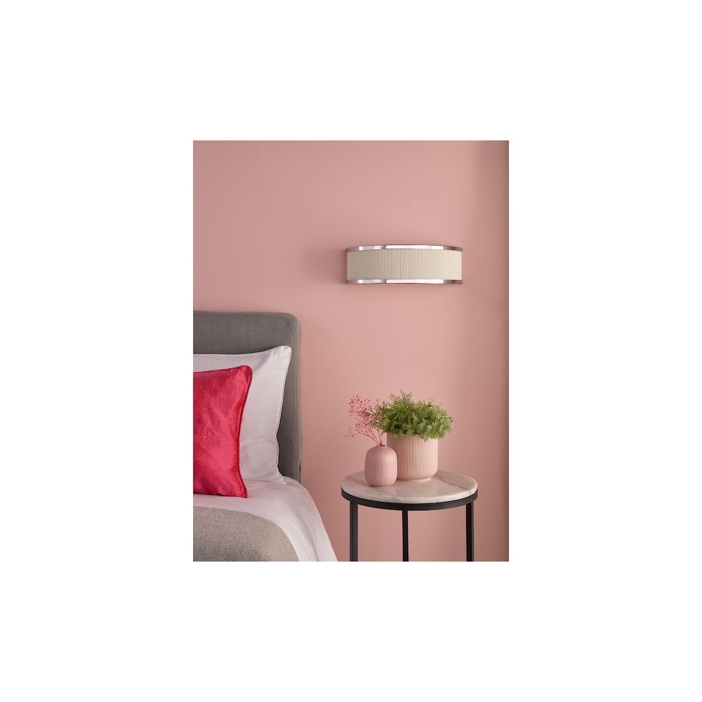 ALV0733 Alvaro Wall Light Polished Chrome With Ivory Shade