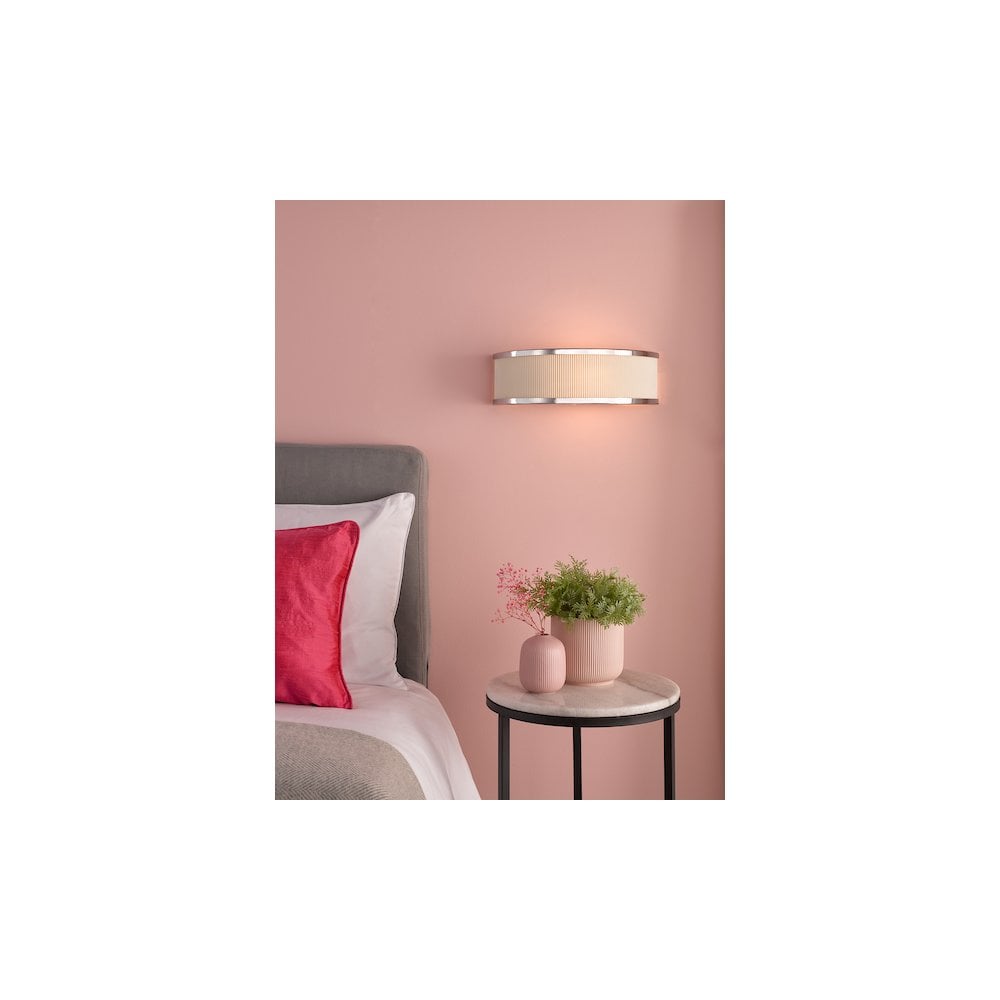 ALV0733 Alvaro Wall Light Polished Chrome With Ivory Shade