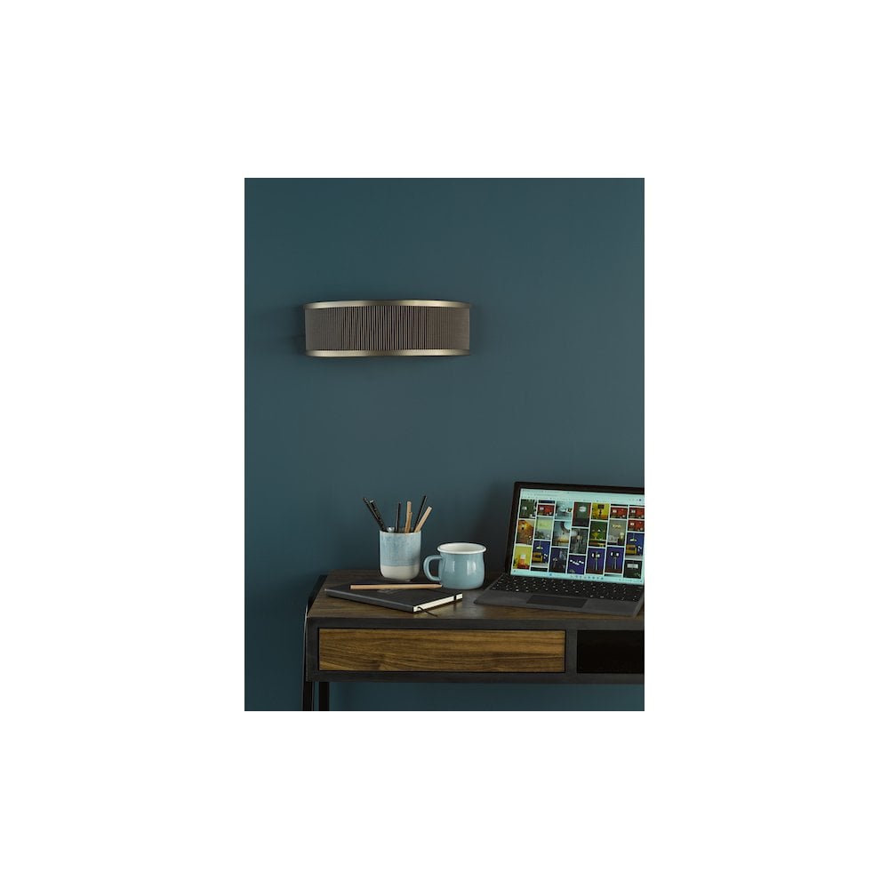 ALV0739 Alvaro Wall Light Antique Bronze With Brown Shade (S)