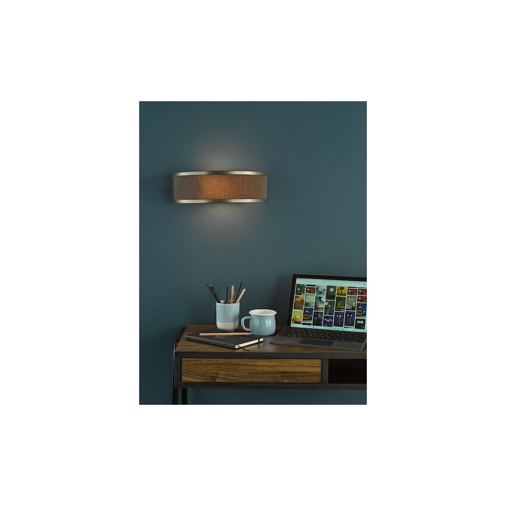 ALV0739 Alvaro Wall Light Antique Bronze With Brown Shade (S)