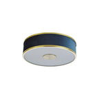 ALV5223 Alvaro 3 Light Flush Brushed Brass With Blue shade