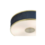 ALV5223 Alvaro 3 Light Flush Brushed Brass With Blue shade