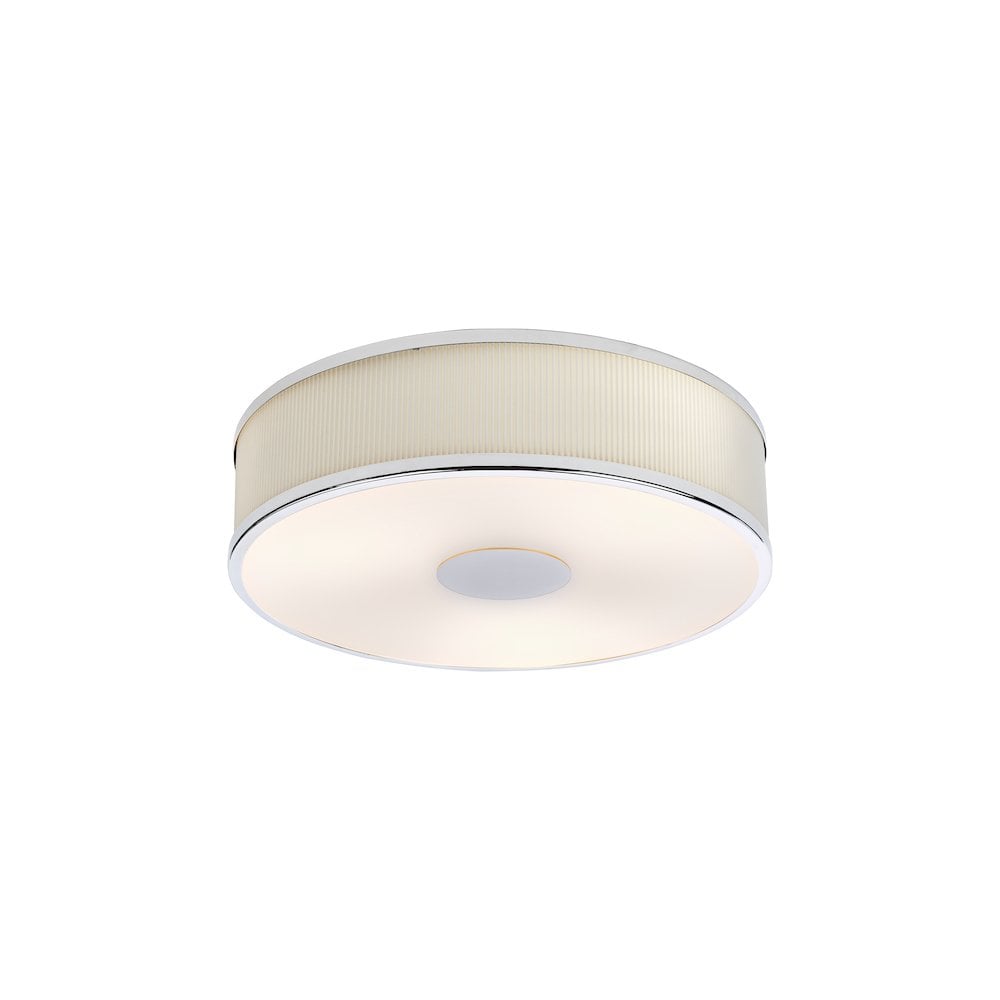 ALV5233 Alvaro 3 Light Flush Polished Chrome With Ivory shade