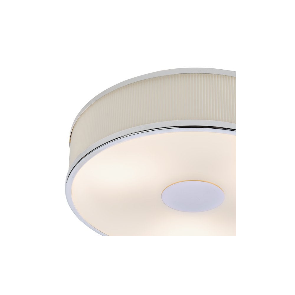 ALV5233 Alvaro 3 Light Flush Polished Chrome With Ivory shade