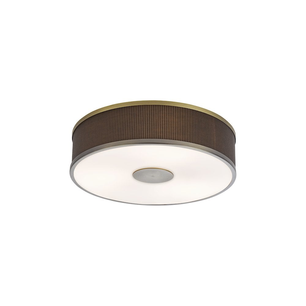 ALV5239 Alvaro 3 Light Flush Antique Bronze With Brown Shade